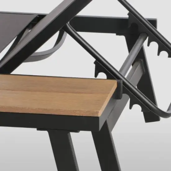 Waterloo Mesh and Aluminum Table Chaise Lounge - Gray - Christopher Knight Home image {2}