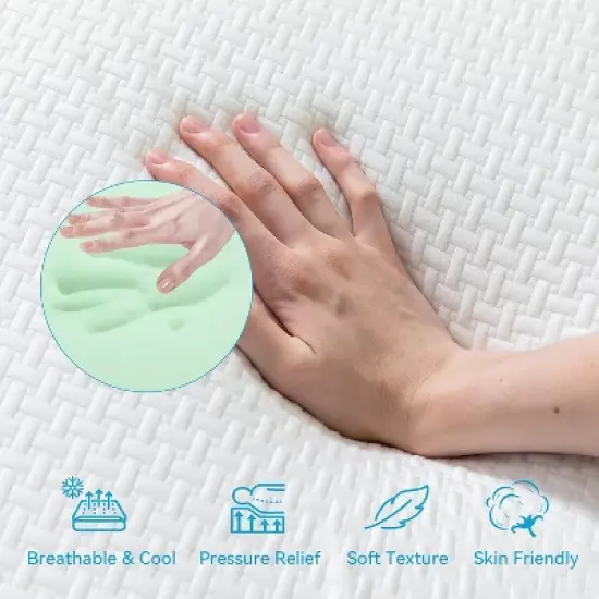 Vipbear RV Mattress, Tencel Cover, Premier Cooling Green Tea/Gel Medium Firm Mattress in a Box, Back Supportive,Made in USA image {3}