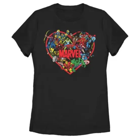 Women's Marvel Heroes Unite Heart T-Shirt image {3}