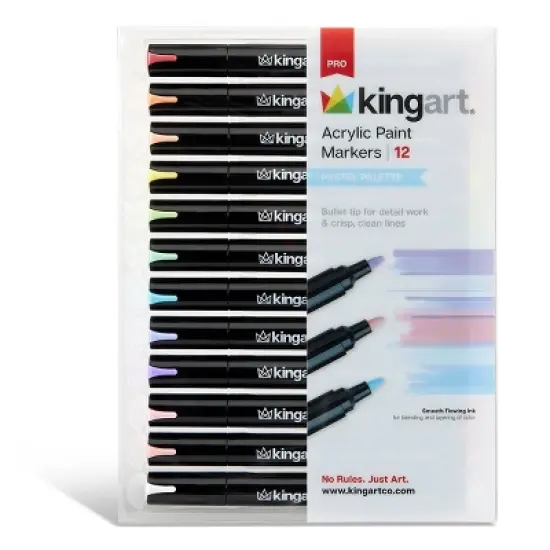 KINGART PRO Acrylic Paint Markers 12 Pastel Colors image {10}