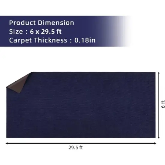 Boat Marine Carpet with Blue Marine Carpet, Indoor/Outdoor Rug, TPR Non-Slip, Waterproof, for Patio Deck, Outdoor Use, Camping image {1}