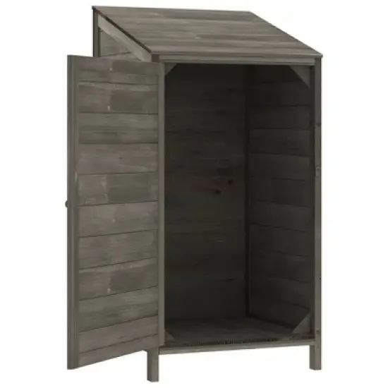 vidaXL Garden Shed for Tool Storage House Outdoor Backyard Solid Fir Wood - Anthracite 21.7" x 20.5" x 44.1" image {3}