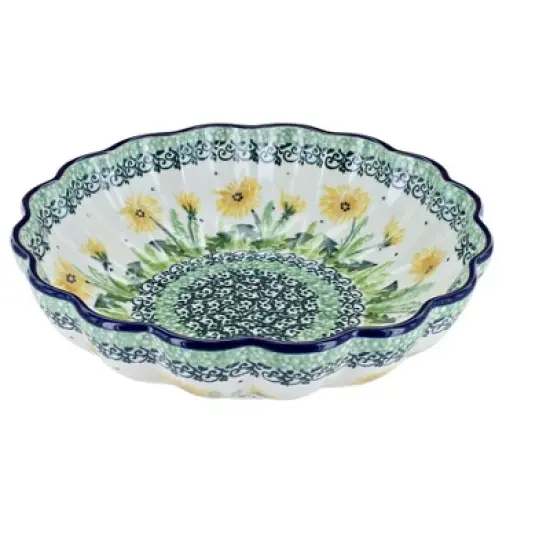 Blue Rose Polish Pottery 249 Ceramika Artystyczna Medium Scallop Dish image {5}