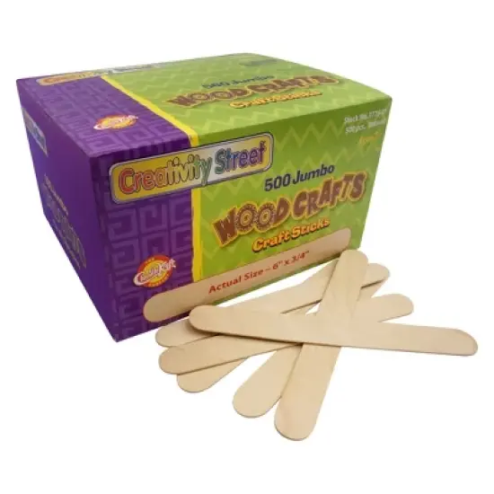 Creativity Street&reg; Jumbo Craft Sticks, Natural, 6" x 0.75", 500 Pieces Per Pack, 2 Packs image {1}