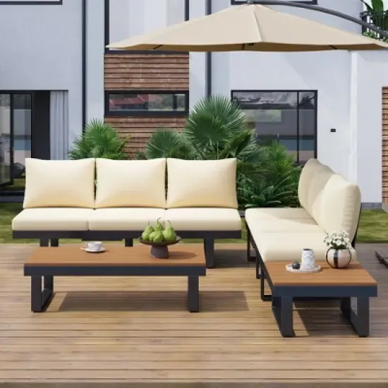 YOOCOZZ  Outdoor Sectional Sofa Set with Reclining Seats image {11}