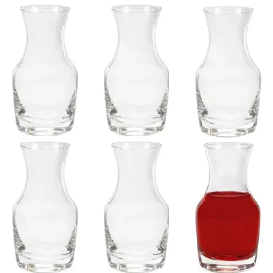 Cornucopia Brands Mini Individual Wine Carafes 6pk; 6.5oz Single-Serving Personal Size Decanters image {8}