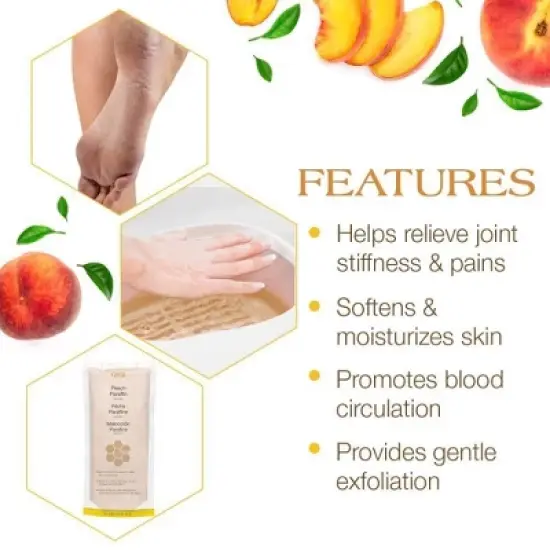 GiGi Peach Infused Paraffin 16 oz (PACK OF 2) Skin Wax Treatment for Moisturizing & Softening Hands & Feet image {4}