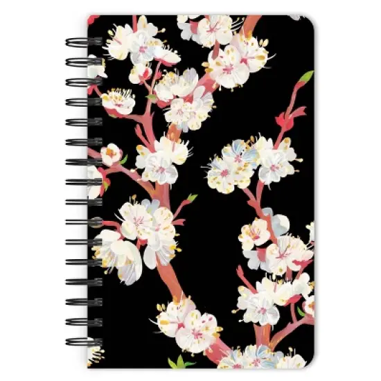 BrownTrout Black Floral Compact Wire Journal with Foil Stamped Cover image {3}
