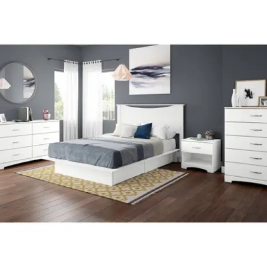 Queen Step One Platform Bed with Drawers - South Shore image {4}