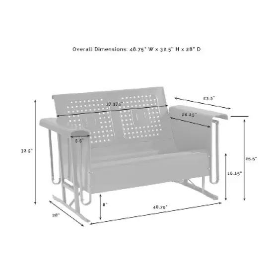 Crosley Bates Outdoor Loveseat Glider image {12}