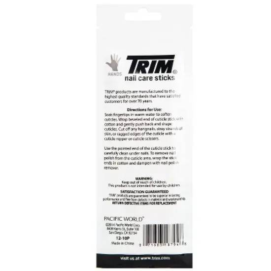 Trim Wood Nail Care Cuticle Sticks - 12pc image {1}