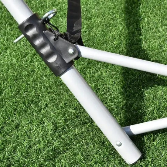 Costway Black Portable Folding Hammock Lounge Camping Bed Steel Frame Stand W/Carry Bag image {9}