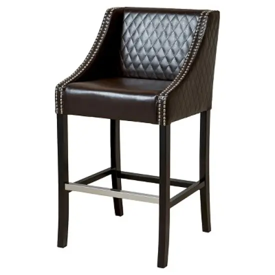 28" Milano Quilted Bonded Leather Barstool - Christopher Knight Home image {5}