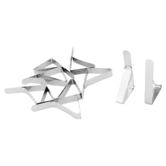 Unique Bargains Metal Table Cloth Holder Silver Tone 3" x 1" x 0.5" 10 Pcs image {6}