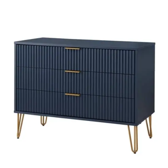 Manhattan Comfort Dumbo 2pc Modern 3 Drawer Dresser and 2 Drawer Nightstand Set image {4}