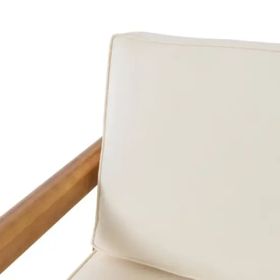 Christopher Knight Home Rossville Acacia Wood Outdoor Patio Club Chair with Cushions Teak/Beige image {3}