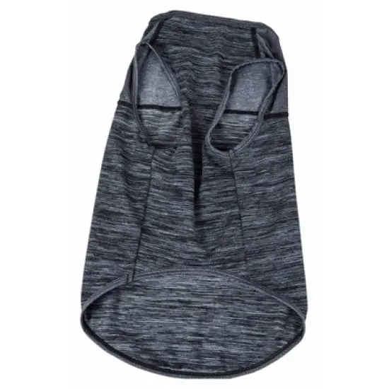 Pet Life Active Aero-Pawlse Heathered Quick-Dry and 4-Way Stretch Dog and Cat Tank Top T-Shirt - Black image {3}