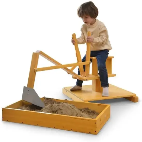 Avenlur Excavator: Wooden Ride-On Fun with Two-Handed Controls for Toddlers - Portable Outdoor Sandbox Adventure Toy! image {6}