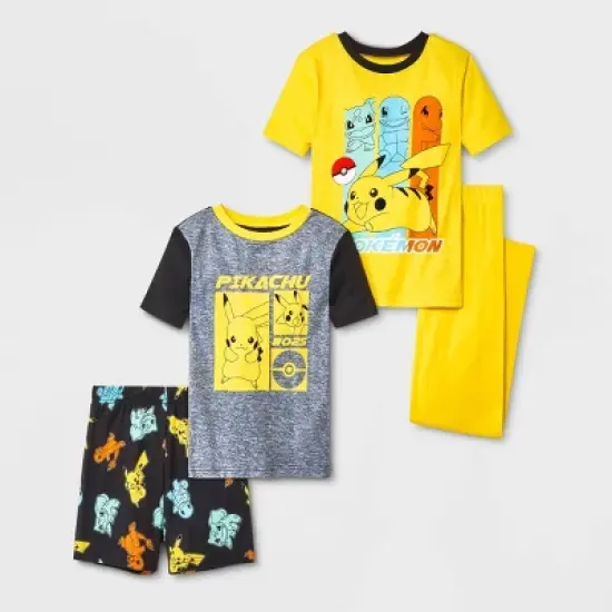 Boys' Pok&eacute;mon Pikachu & Friends 4pc Pajama Set - Yellow image {4}