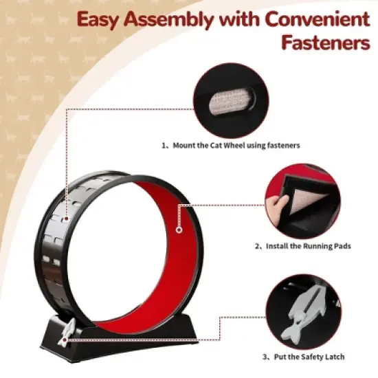 Sandinrayli Cat Treadmill Wheels for Indoor Cats, Black image {1}
