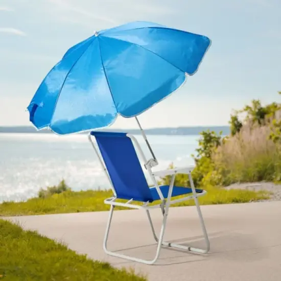 Karl Home Blue Metal Folding Beach Chair(Set of 1) image {6}