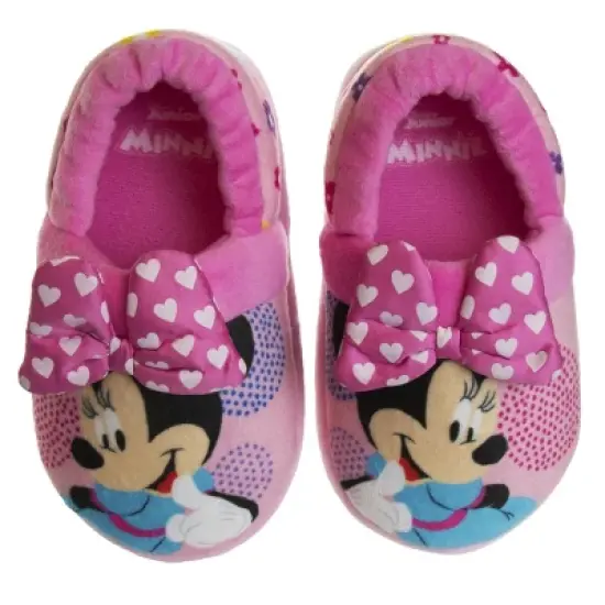 Disney Kids Girl's Minnie Mouse Slippers - Plush Lightweight Warm Comfort Soft Aline House Slippers &ndash; Fuchsia Pink (size 5-12 Toddler-Little Kid) image {8}