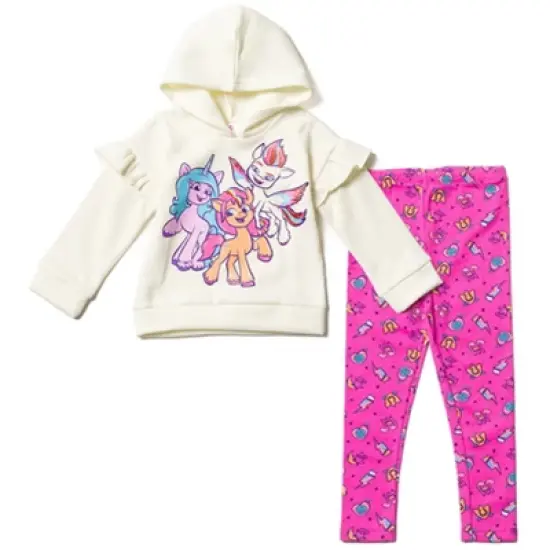 My Little Pony Zipp Storm Sunny Starscout Izzy Moonbow Girls Pullover Fleece Hoodie and Leggings Outfit Set Toddler image {7}