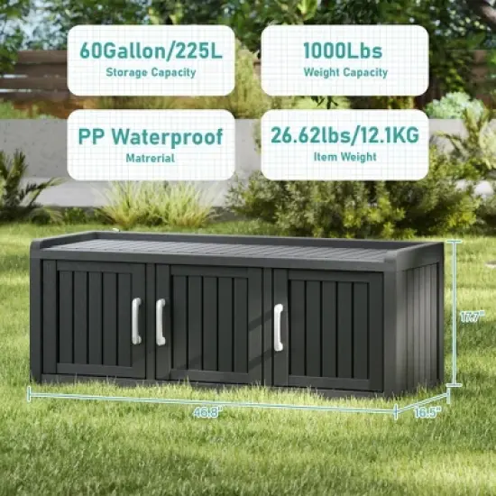 Storage Benches 120 Gallon Shoe Cabinet Resin Shoe Bench with Storage for Shoes Accessories image {10}