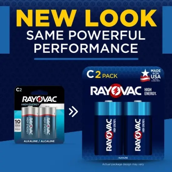 Rayovac High Energy C Batteries 4pk - Alkaline Battery: 1.5V Single-Use Household image {6}
