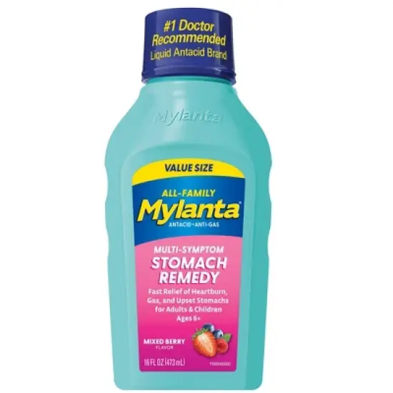 Mylanta Multi-Symptom Stomach Remedy Liquid Mixed Berry 16 Oz image {7}