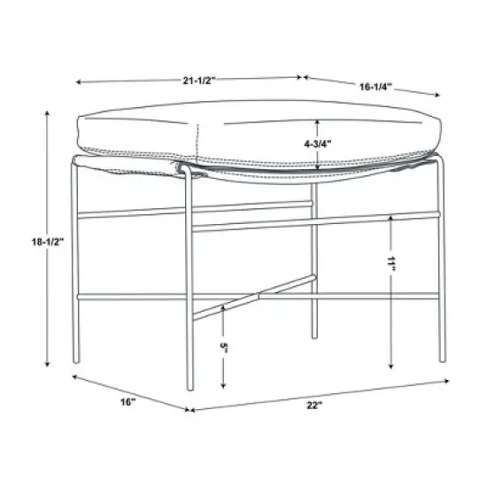 Faux Leather & Metal Ottoman - Black/Brown - Hearth & Hand&trade; with Magnolia image {6}