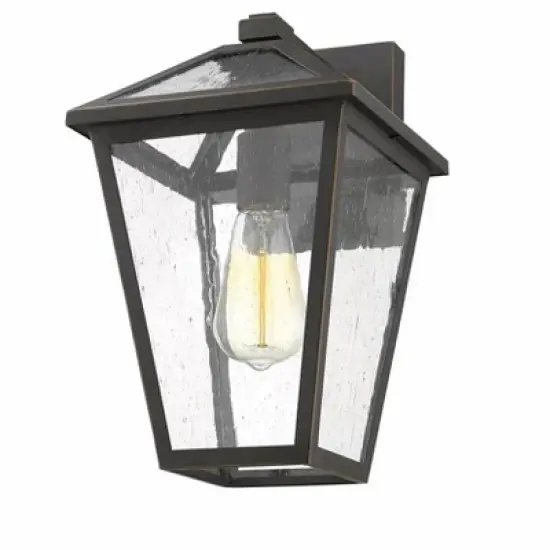 Talbot Outdoor Wall Sconce - Classic Glass & Rubbed Bronze, Dimmable, Wet Rated, 100W image {3}