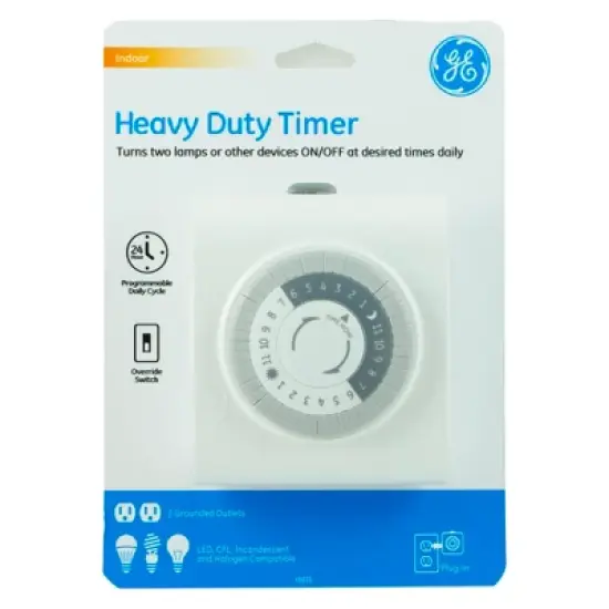 GE Indoor Mechanical Timer 24hr with 2 Outlets image {1}
