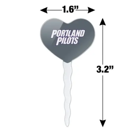 Portland Secondary Logo Heart Love Cupcake Picks Toppers Decoration Set of 6 image {5}