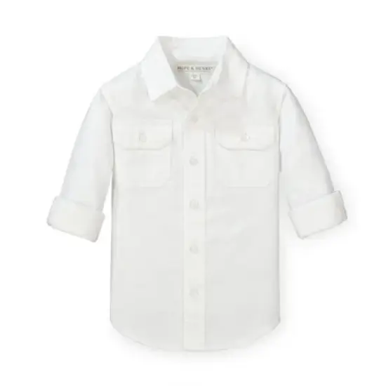 Hope & Henry Boys' Linen Button Down Shirt, Infant image {7}