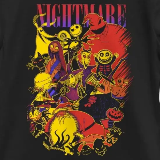 Girl's The Nightmare Before Christmas Character Collage Poster T-Shirt image {1}