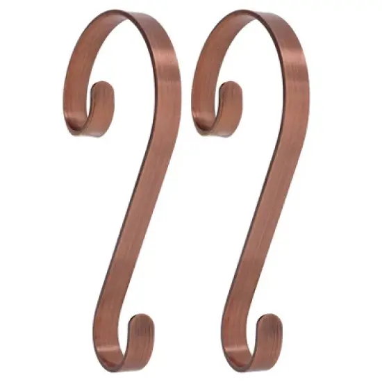 Haute Decor 2ct Scroll Christmas Stocking Holder Brushed Copper image {1}