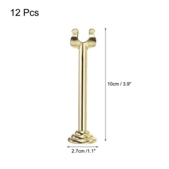 Unique Bargains Smooth Stable Rust Resistant Party Wedding Card Holders 12 Pcs Gold 3.9 Inch image {1}