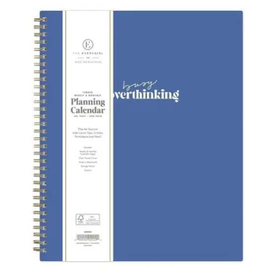 Blue Sky The Everygirl 8.5"x11" 2025-2026 Weekly/Monthly Wirebound Planner Solid Busy Blue image {2}