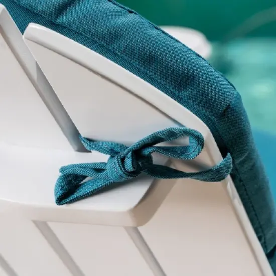 Malibu 2pk Acacia Adirondack Chairs - White/Teal - Christopher Knight Home image {2}