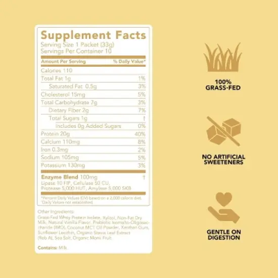 Clean Simple Eats Protein Powder Sticks - Simply Vanilla - 11.6oz/10ct image {4}