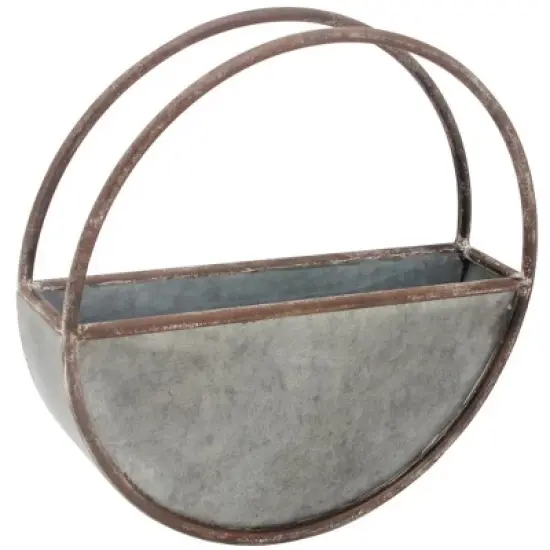 Round Metal Wall Planter - Foreside Home & Garden image {8}