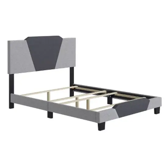Sydney Contemporary Linen Upholstered Bed Frame Charcoal/Gray - Eco Dream image {1}