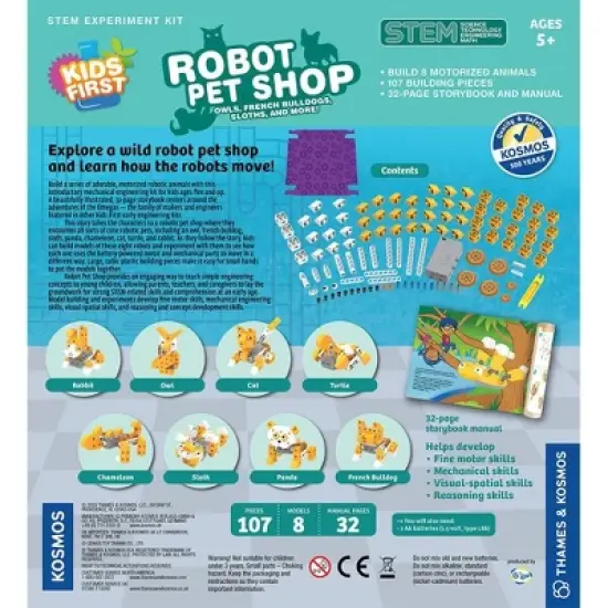 Thames & Kosmos Kids First Robot Pet Shop: Owls, French Bulldogs, Sloths, and More! image {2}