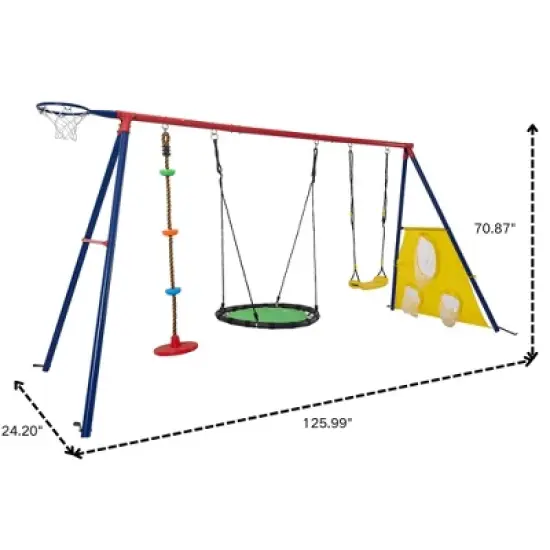 Dexmalle rainbow colour interesting 5in1 swingset image {9}