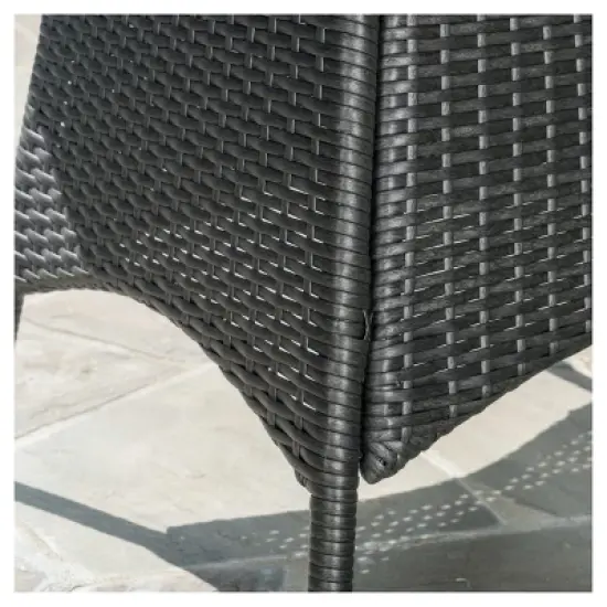 Peterson 3pc Wicker Patio Bistro Set - Gray - Christopher Knight Home image {2}