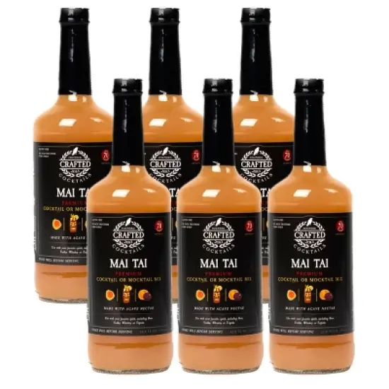 Crafted Cocktails Mai Tai Mix: 6 Pack&nbsp; Passion Fruit, Orange, Guava and Organic Agave: 70 Calories Per Serving with Recognizable Ingredients image {8}