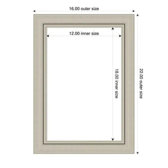 Amanti Art Romano Silver Narrow Framed Dry Erase Magnetic Board image {4}