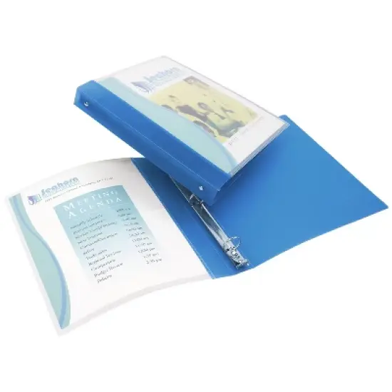 Avery Flexible View 3 Ring Binder, 1/2 Inch Round Rings, 3 Blue Binders (17670) image {2}