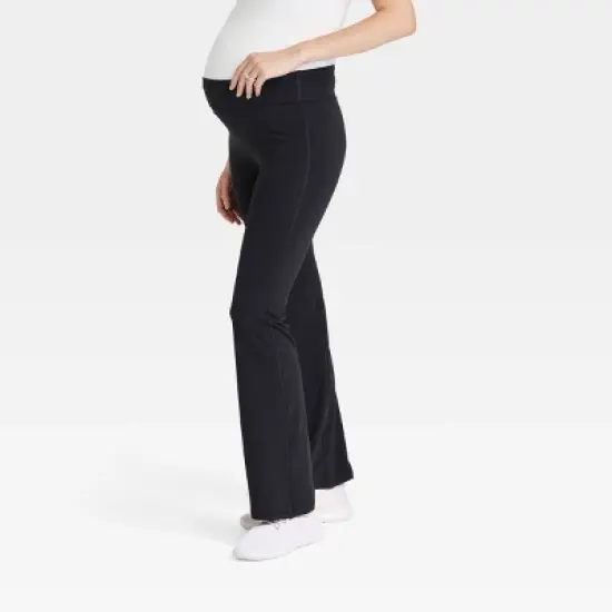 Fold Down Active Flare Leg Maternity And Beyond Leggings - Isabel Maternity by Ingrid & Isabel&trade; image {3}